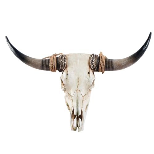 Longhorn Cow Skull Wall Sculpture in Handmade Resin