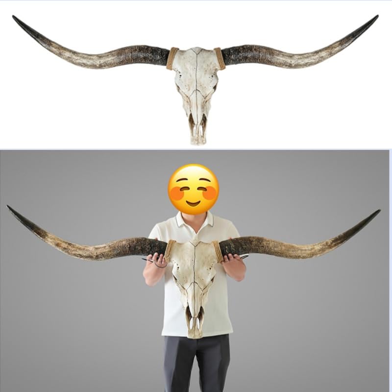 BKCEHCRS Longhorn Skull Wall Sculpture 8 Inches