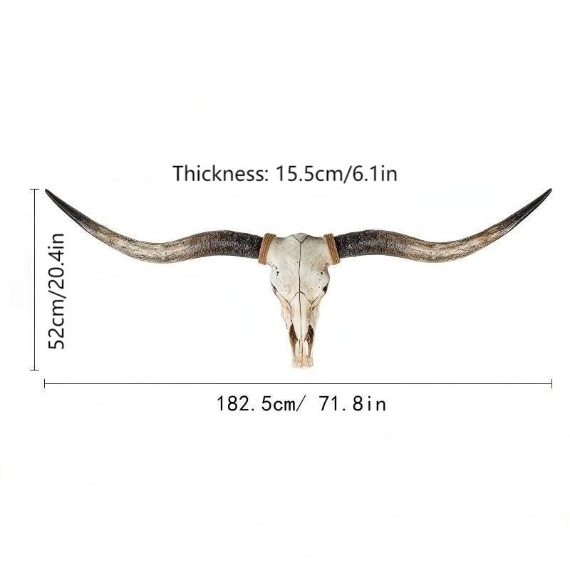 BKCEHCRS Longhorn Skull Wall Sculpture 8 Inches
