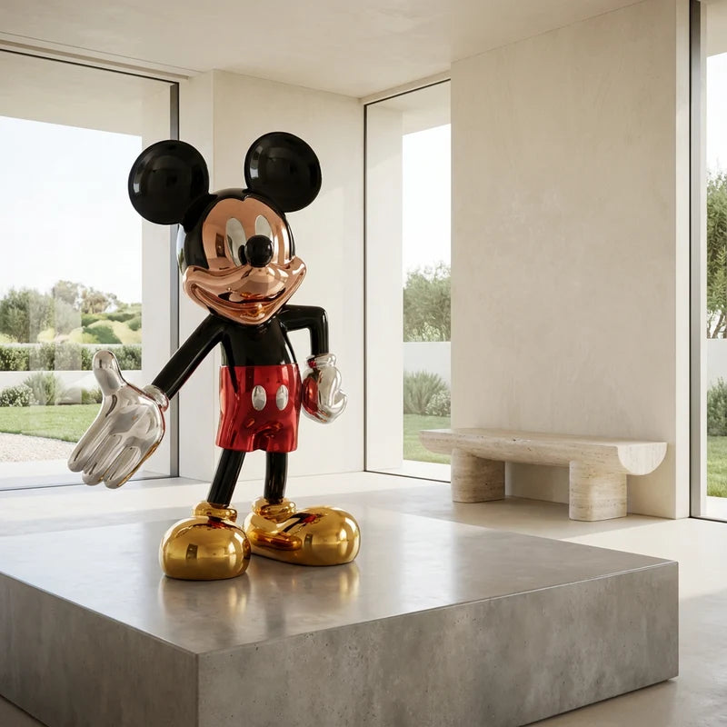Mickey Figure Floor Statue in Fiberglass Resin