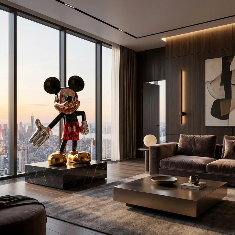 Mickey Figure Floor Statue in Fiberglass Resin