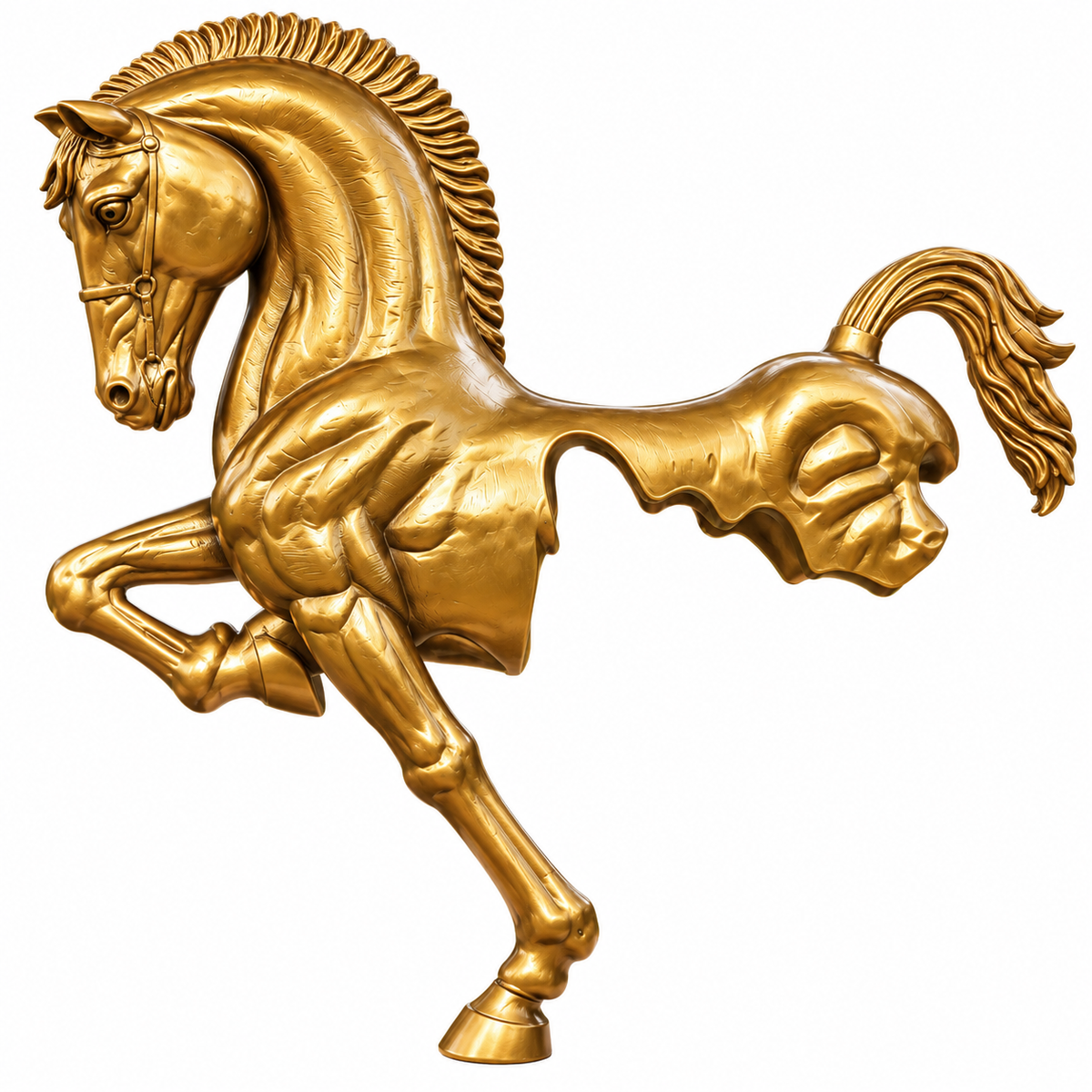 Life Size Cast Bronze Horse Bust Retro Style Metal Sculpture