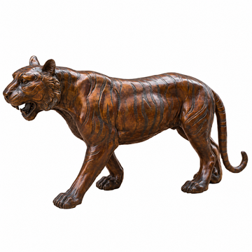 Life Size Wild Bronze Tiger Sculpture for Park Decoration