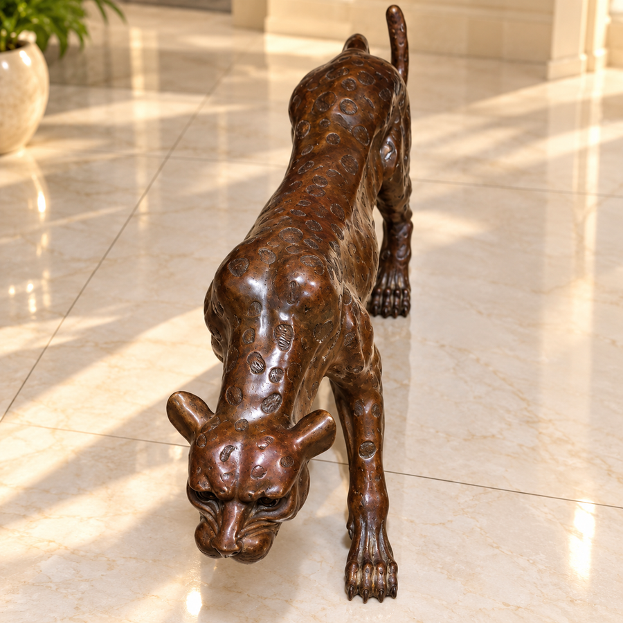 Cheetah Bronze Art Big Floor Sculpture