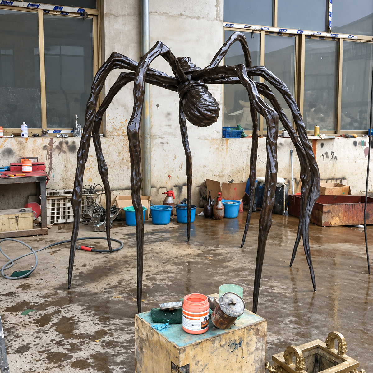 Bronze Spider Floor Sculpture Large Outdoor Wild Animal Sculptures