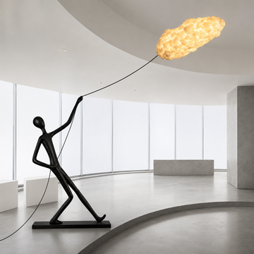 Cloud Lamp Humanoid Fiberglass Sculpture with FRP Statue Lights