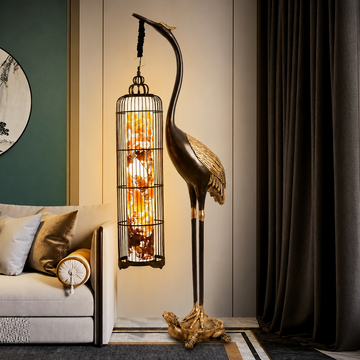 Classic Style Fiberglass Vertical Lamp Sculptural Floor Light