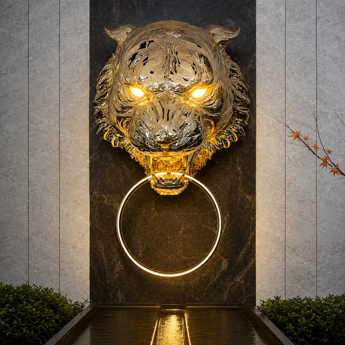 Illuminated Fiberglass Tiger Sculpture-Decorative Sculpture-OVERSCALE ART