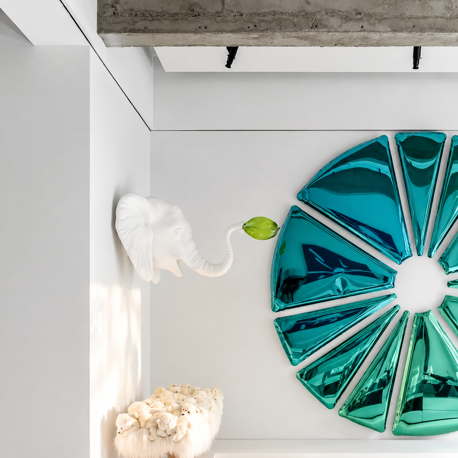 Modern Fiberglass Elephant Shaped Sculpture Wall Lamp-Sculptural Wall Light-OVERSCALE ART