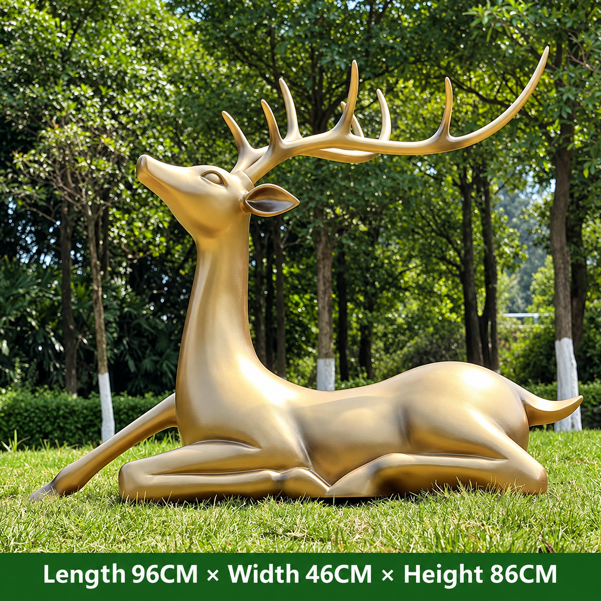 Resin Life Sika Deer Sculpture in White Fiberglass