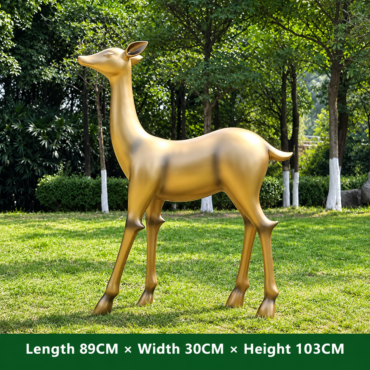Resin Life Sika Deer Sculpture in White Fiberglass