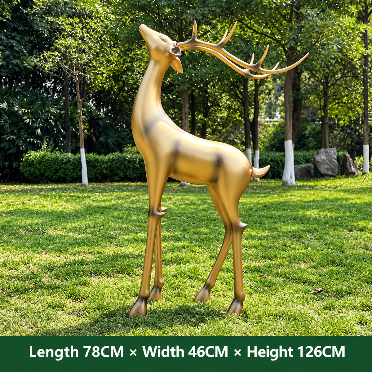 Resin Life Sika Deer Sculpture in White Fiberglass