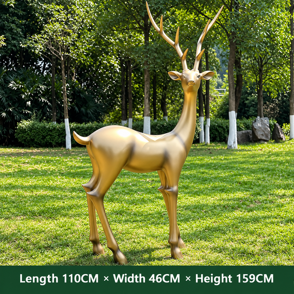 Resin Life Sika Deer Sculpture in White Fiberglass