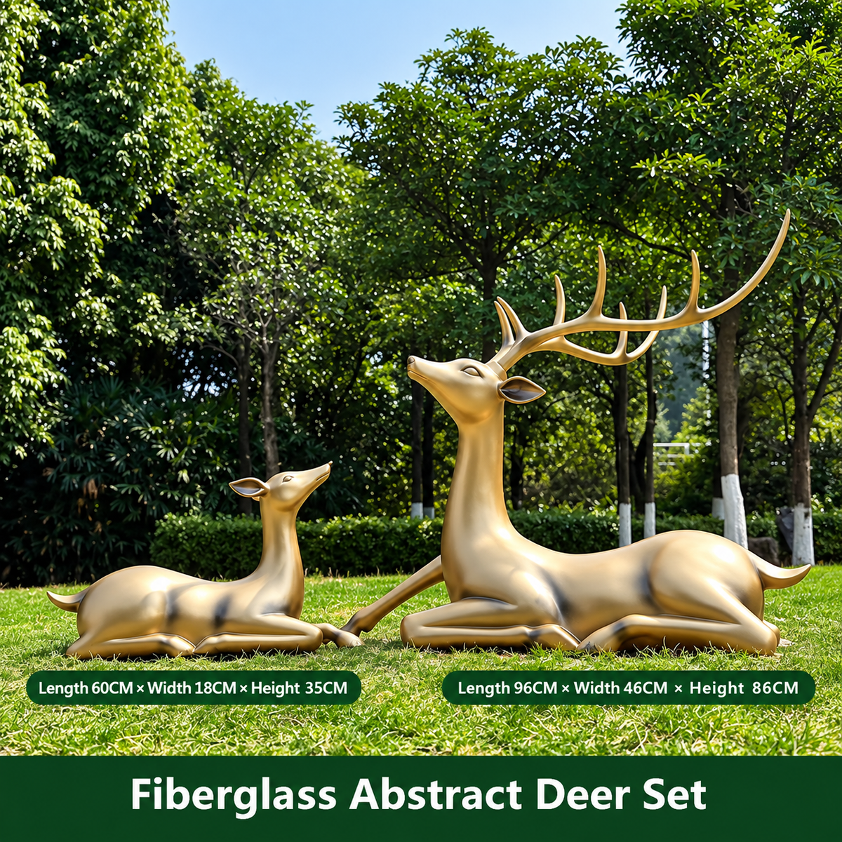 Resin Life Sika Deer Sculpture in White Fiberglass