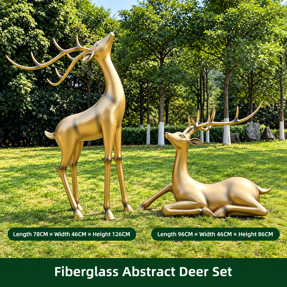 Resin Life Sika Deer Sculpture in White Fiberglass