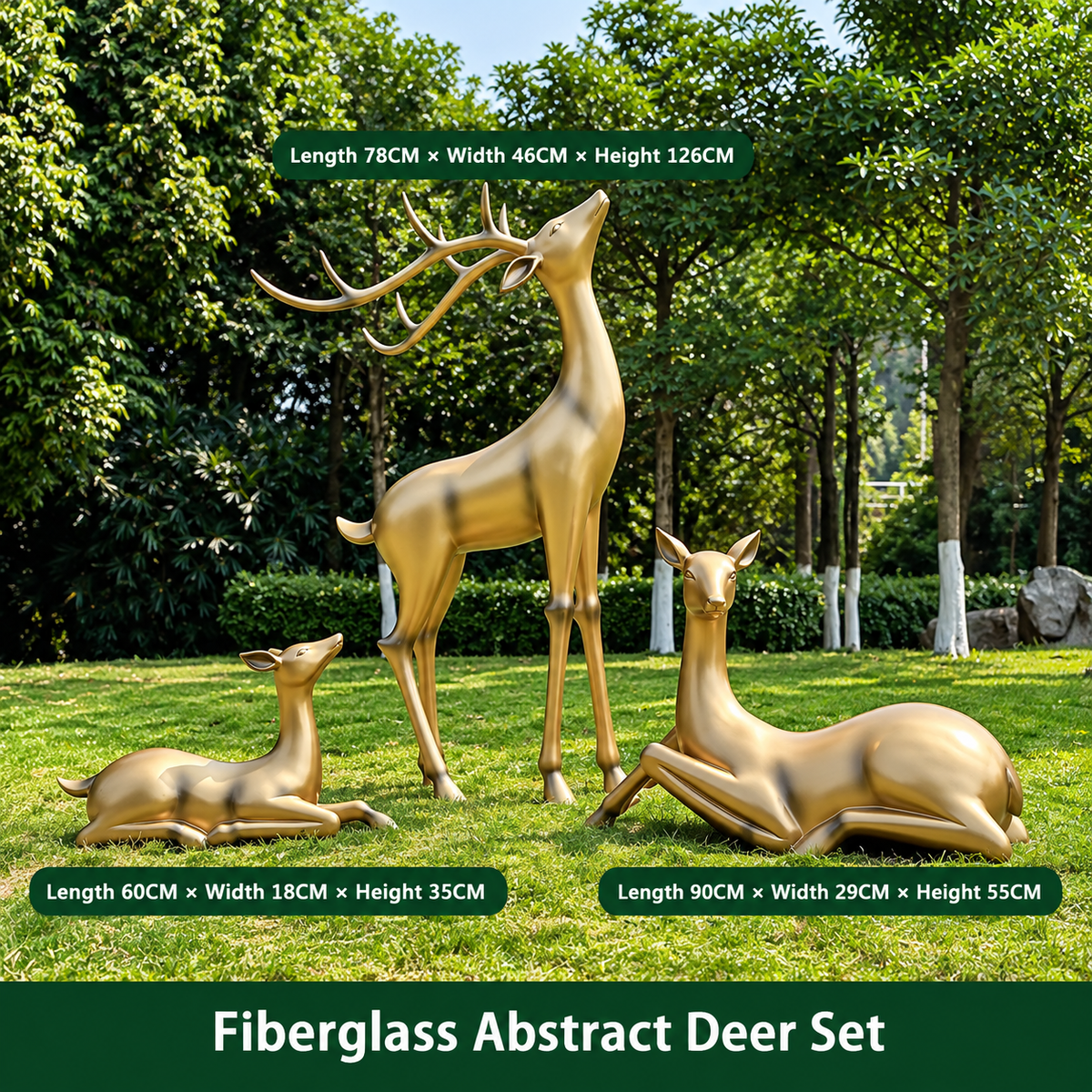 Resin Life Sika Deer Sculpture in White Fiberglass