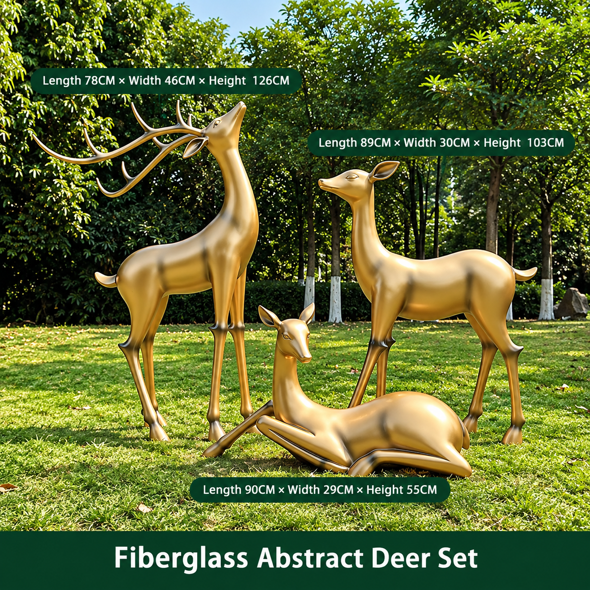 Resin Life Sika Deer Sculpture in White Fiberglass