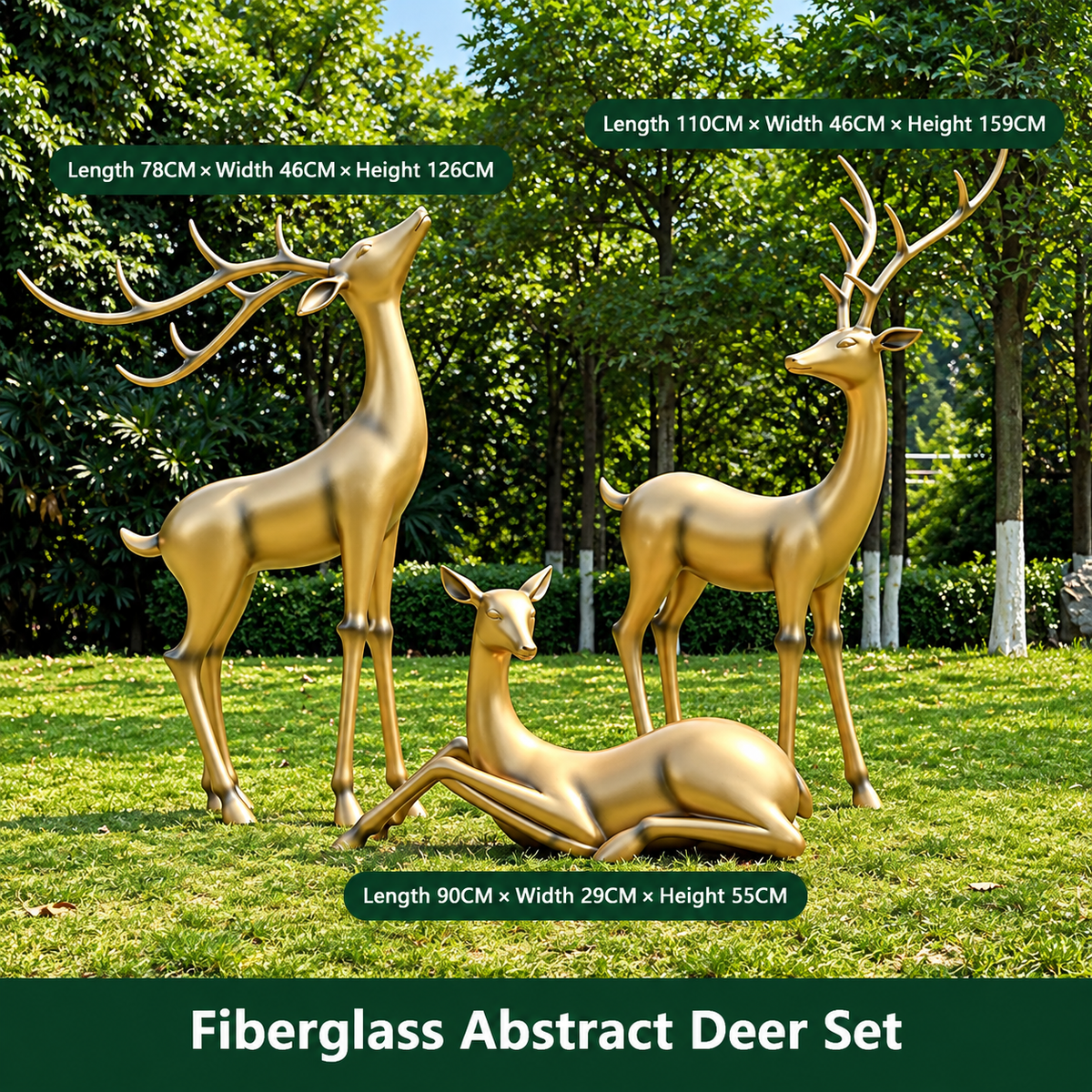 Resin Life Sika Deer Sculpture in White Fiberglass