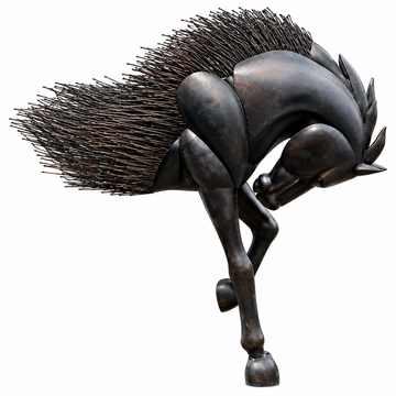 Running Horse Bronze Sculpture Abstract Statue Bronze Accent