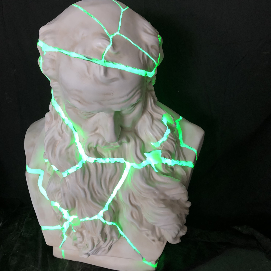 Ice Crack Human Shaped Fiberglass LED Figure Sculpture