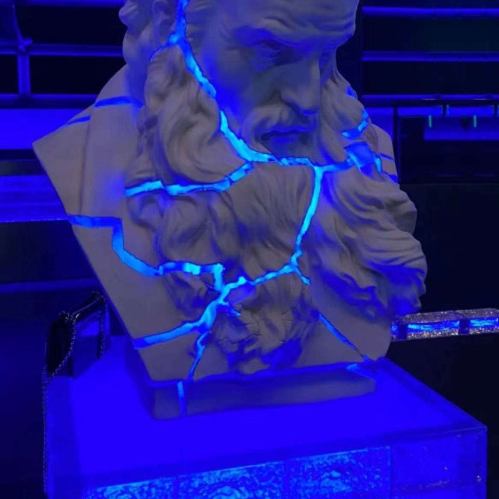 Ice Crack Human Shaped Fiberglass LED Figure Sculpture