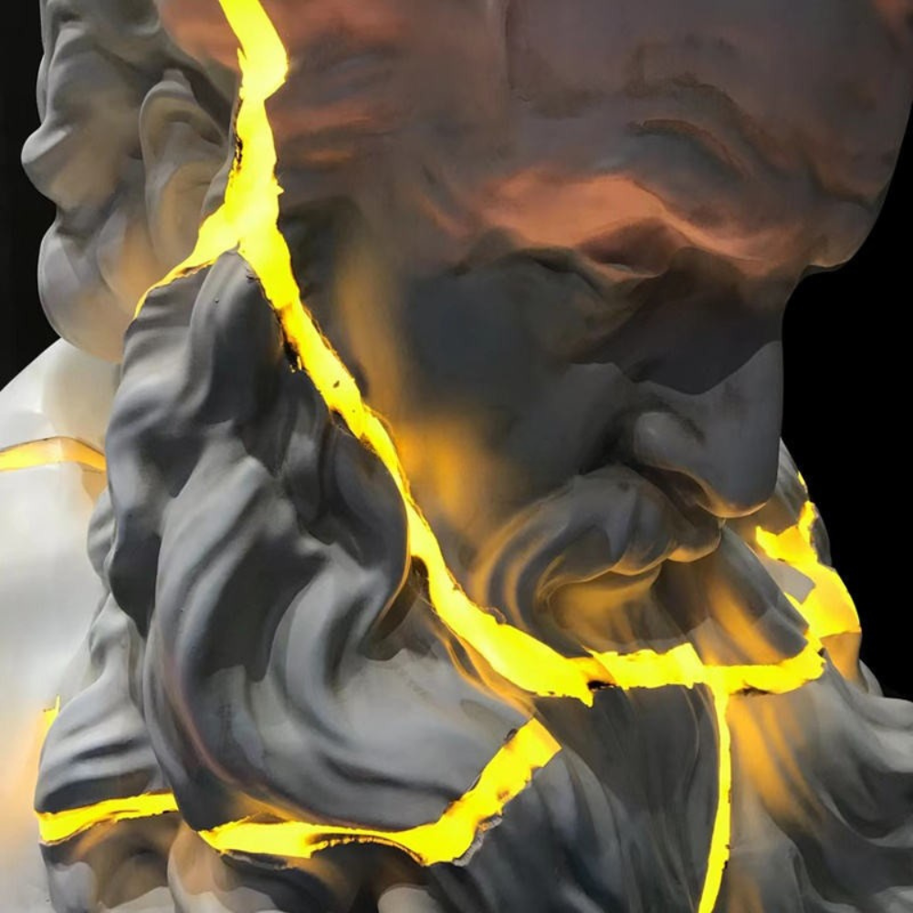 Ice Crack Human Shaped Fiberglass LED Figure Sculpture