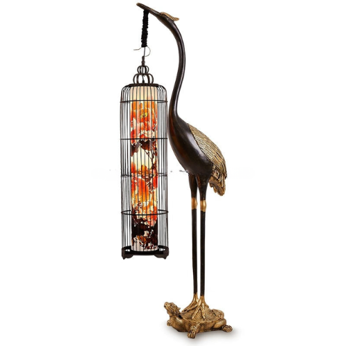 Classic Style Fiberglass Vertical Lamp Sculptural Floor Light