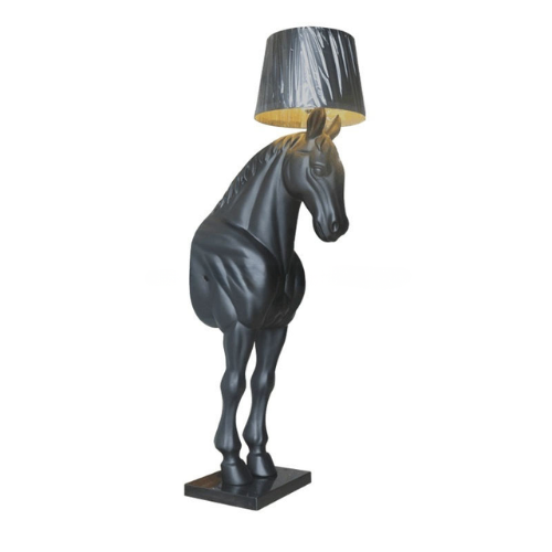 Half Body Horse Sculptural Floor LED Lamp in FRP