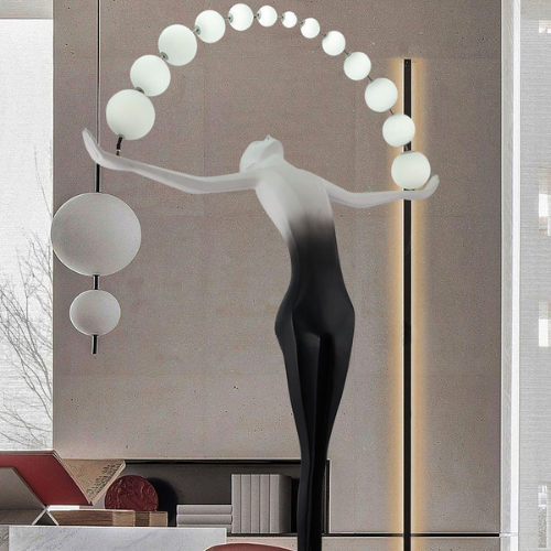 Fiberglass Human Sculptural Floor Lamp With LED Glow
