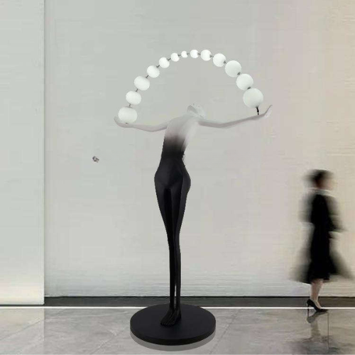 Fiberglass Human Sculptural Floor Lamp With LED Glow