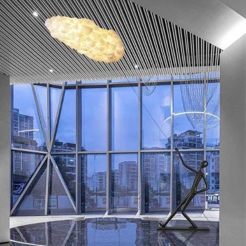 Cloud Lamp Humanoid Fiberglass Sculpture with FRP Statue Lights