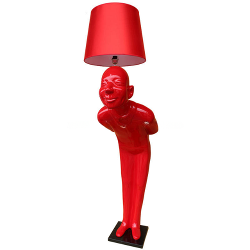 Landing Welcome Person Sculpture Made Fiberglass Floor Lamp