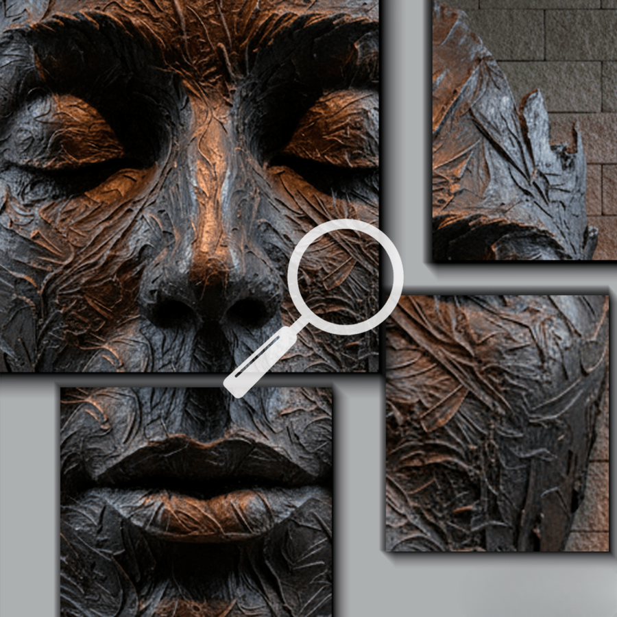 Bronze Cast Giant Facial Sculptures Large Wall Sculpture
