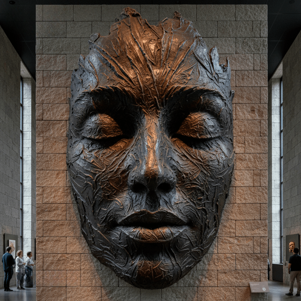 Bronze Cast Giant Facial Sculptures Large Wall Sculpture