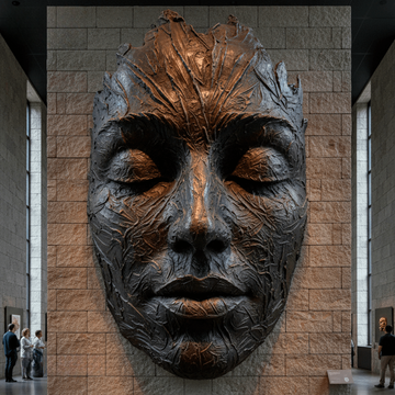 Bronze Cast Giant Facial Sculptures Large Wall Sculpture