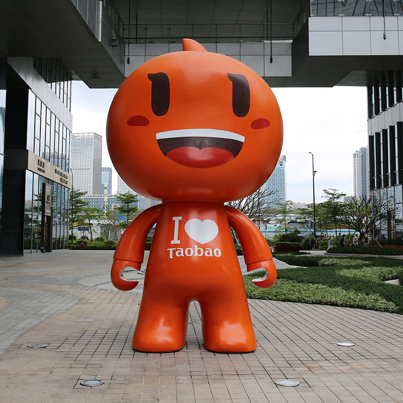 Outdoor Cartoon Mascot Fiberglass Sculpture for Mall Entrances