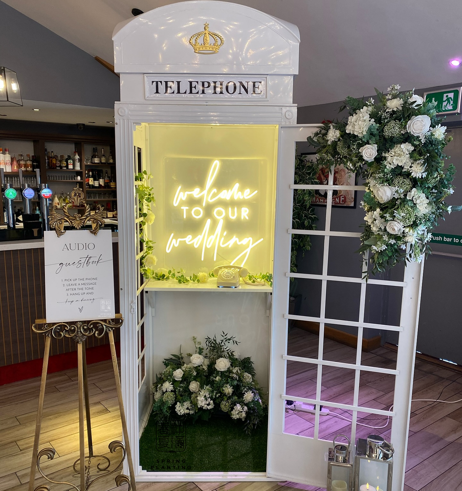 British Telephone Booth For Wedding Events Backdrop