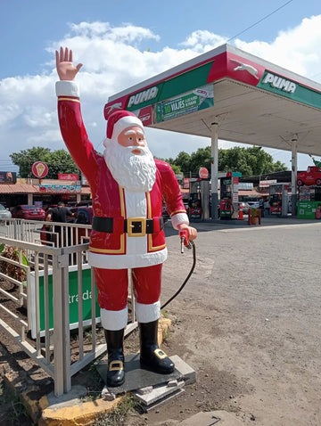 Santa Claus Fiberglass Statue for Christmas Window Displays