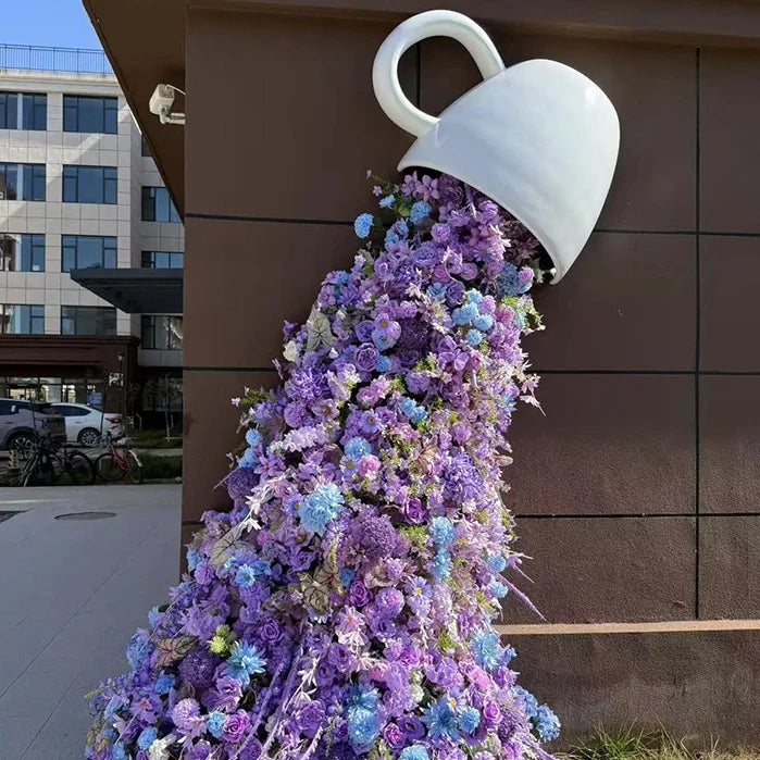 Floating Pouring Coffee Cup Sculpture for Coffee Shop Displays