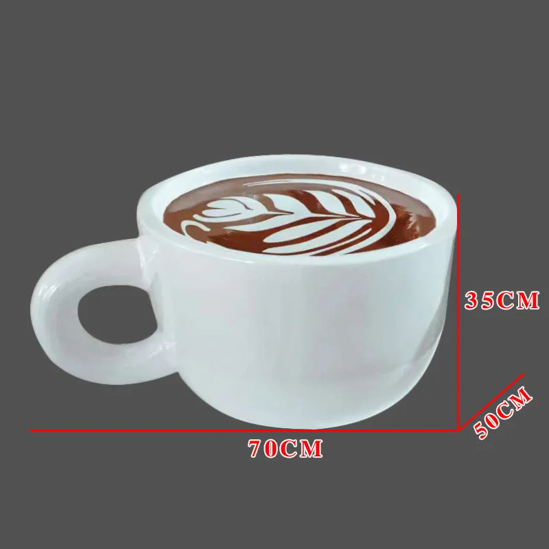 Floating Pouring Coffee Cup Sculpture for Coffee Shop Displays