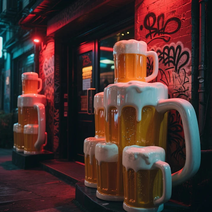 Outdoor Fiberglass Beer Sculpture for Pub Shop Entrances