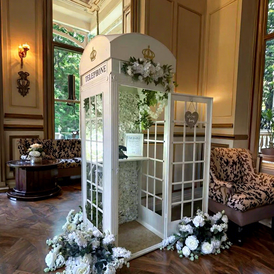 British Telephone Booth For Wedding Events Backdrop