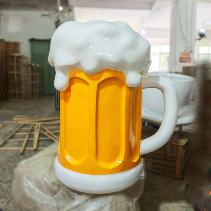 Outdoor Fiberglass Beer Sculpture for Pub Shop Entrances