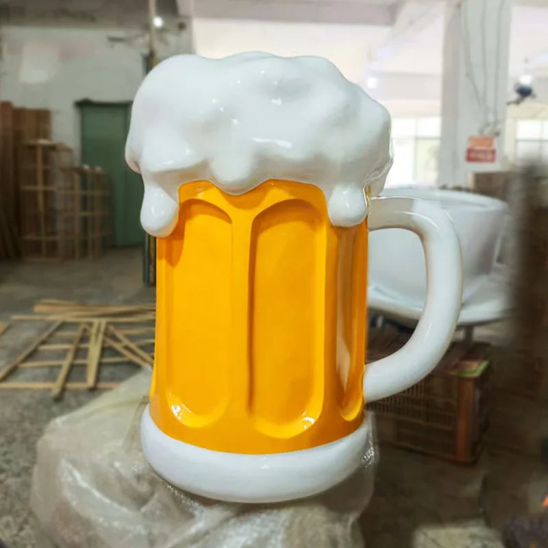 Outdoor Fiberglass Beer Sculpture for Pub Shop Entrances