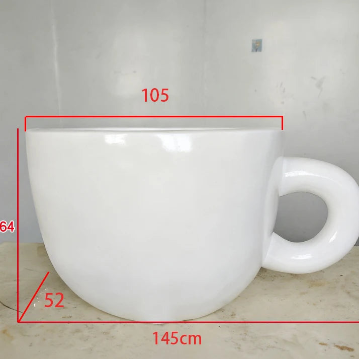 Floating Pouring Coffee Cup Sculpture for Coffee Shop Displays