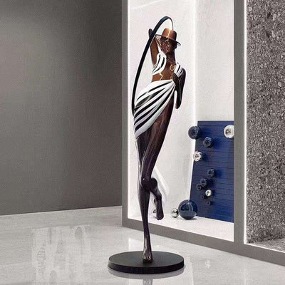 Creative Art Girl Figure Abstract Floor LED Sculptural Lamp