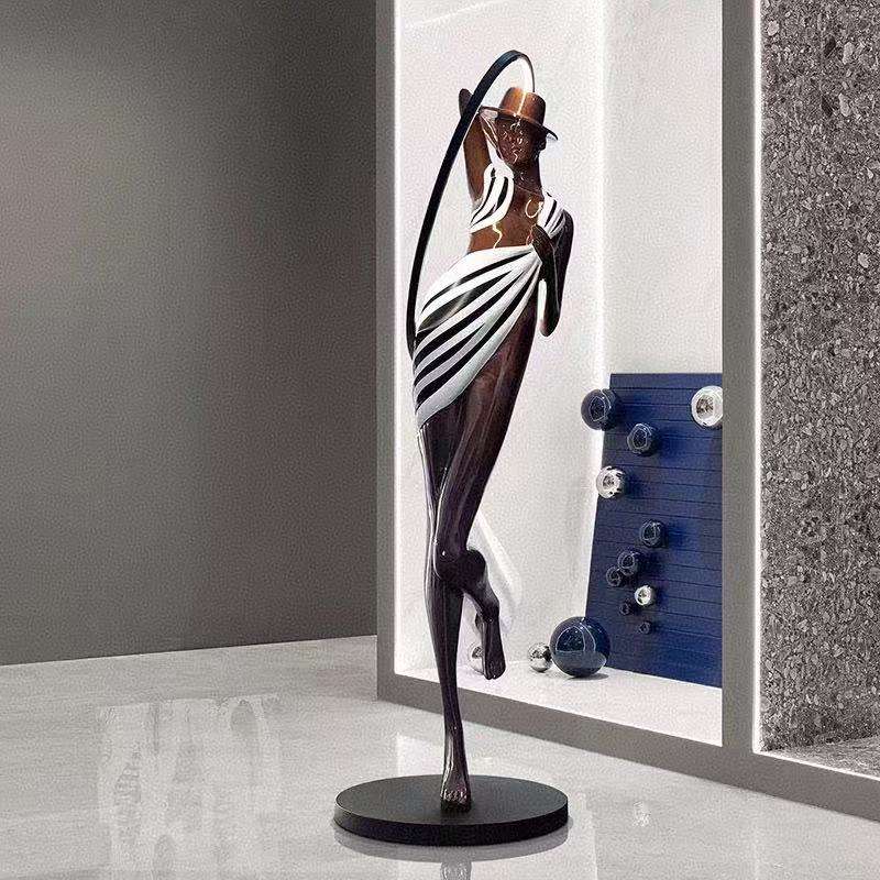 Creative Art Girl Figure Abstract Floor LED Sculptural Lamp