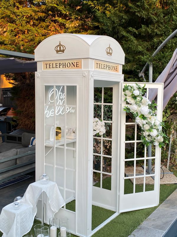 British Telephone Booth For Wedding Events Backdrop