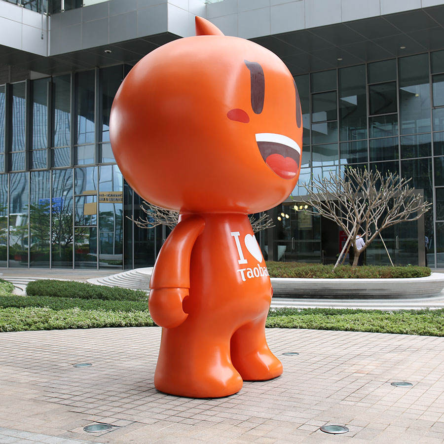 Outdoor Cartoon Mascot Fiberglass Sculpture for Mall Entrances