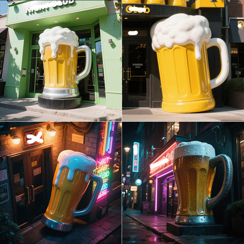 Outdoor Fiberglass Beer Sculpture for Pub Shop Entrances